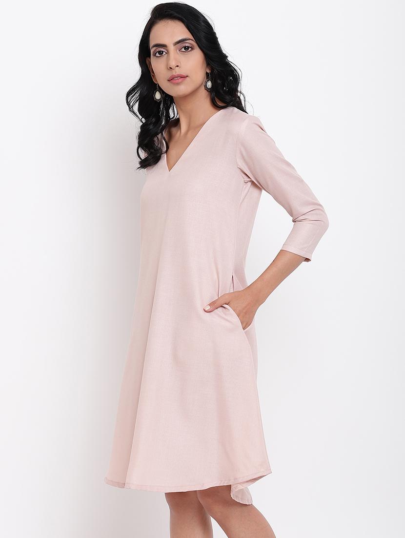 v neck a-line dress - 17030060 - Zoom Image - 2