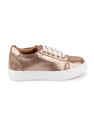 gold lace-up sneakers - 17030458 - Standard Image - 2