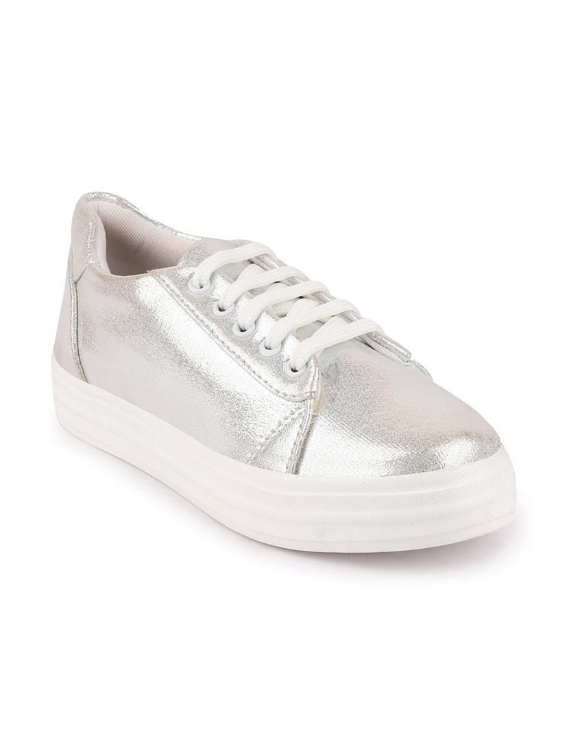 silver lace-up sneakers - 17030460 - Zoom Image - 1