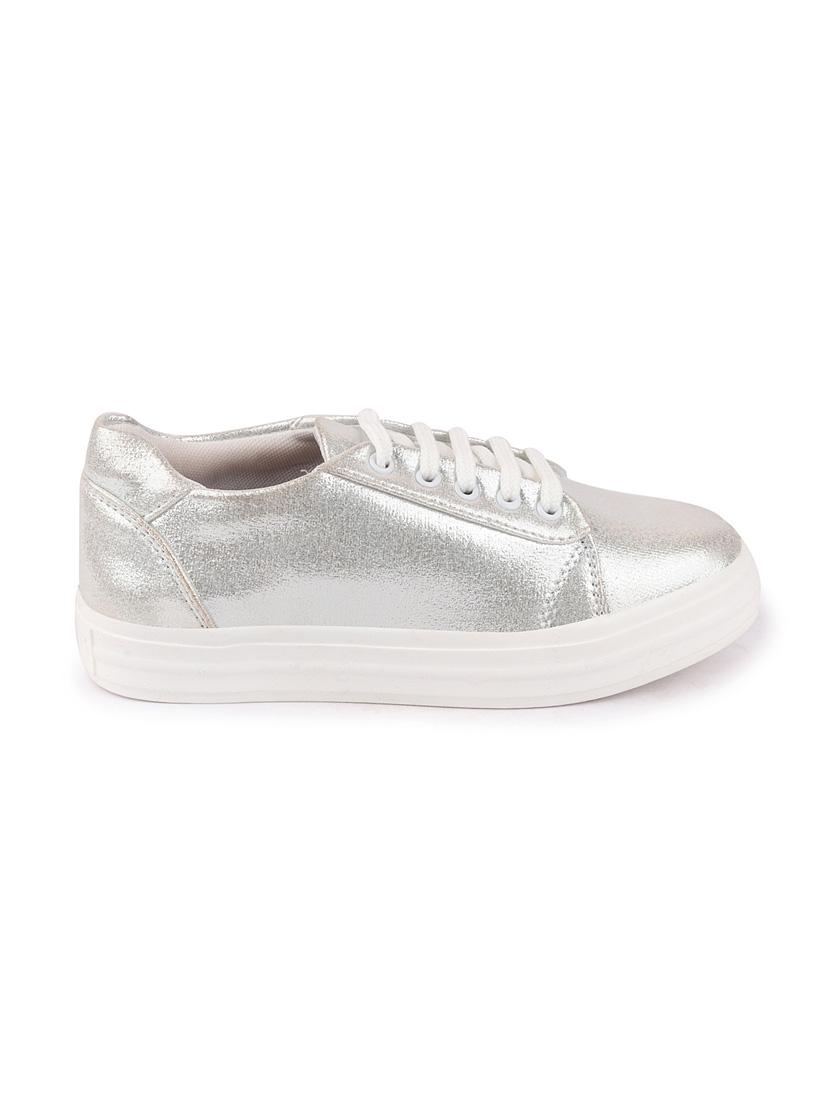 silver lace-up sneakers - 17030460 - Zoom Image - 2