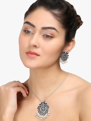 silver plated chain necklace - 17030591 - Standard Image - 7