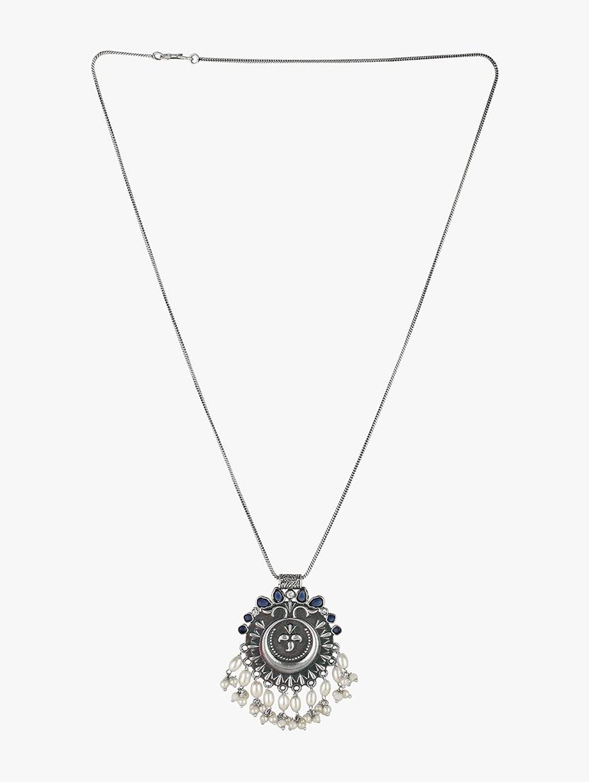 silver plated chain necklace - 17030591 - Zoom Image - 3