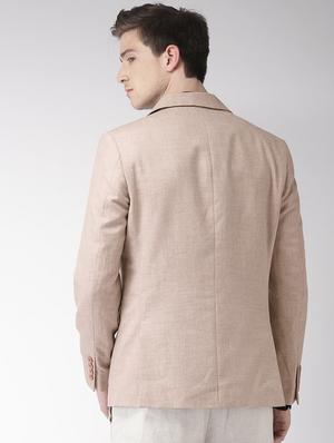 beige cotton formal blazer - 17030642 - Standard Image - 3