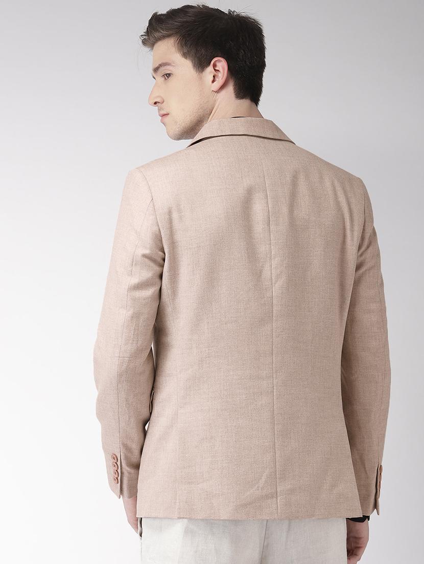 beige cotton formal blazer - 17030642 - Zoom Image - 3