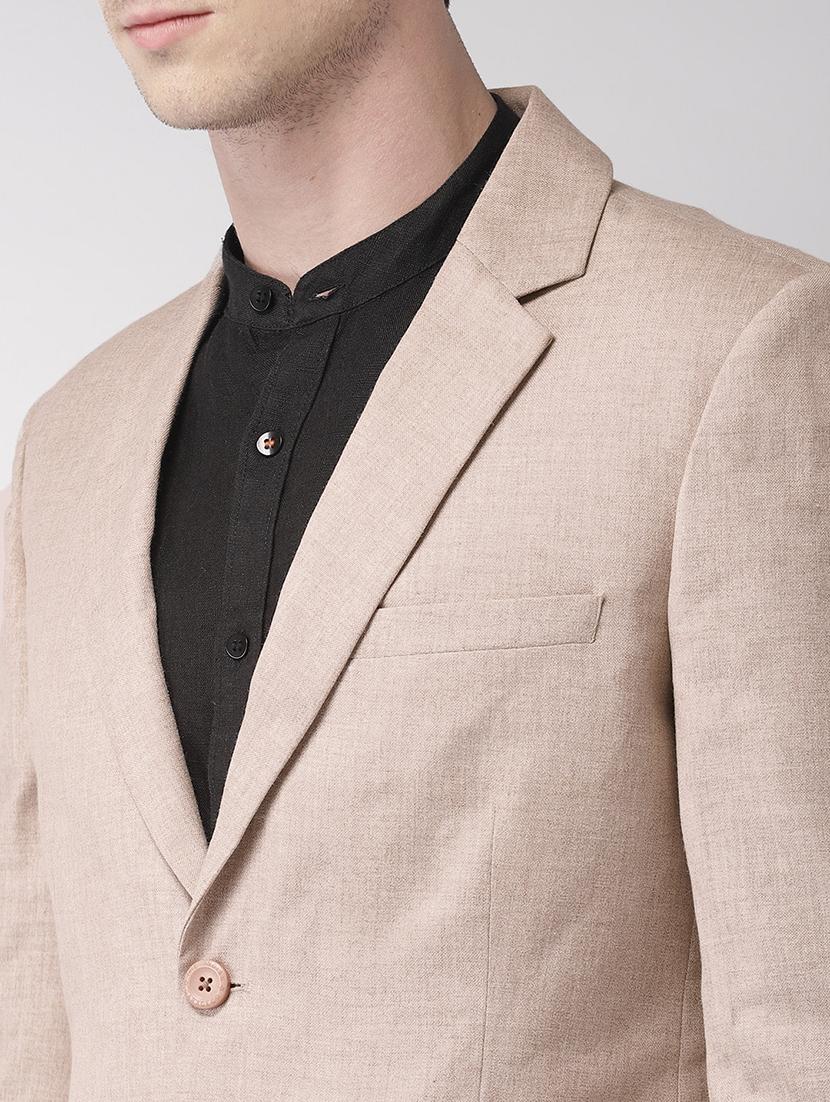 beige cotton formal blazer - 17030642 - Zoom Image - 5