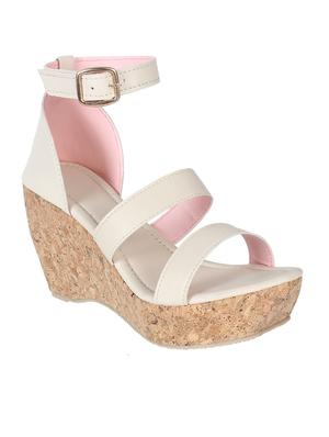pink back strap wedges - 17031533 - Standard Image - 2