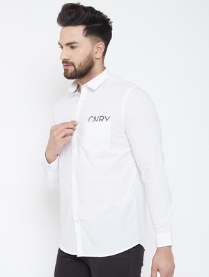 white solid casual shirt - 17031593 - Standard Image - 2