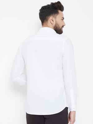 white solid casual shirt - 17031593 - Standard Image - 3