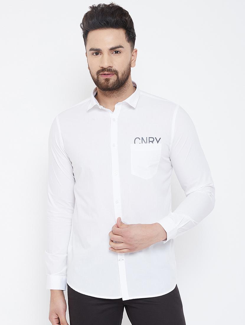 white solid casual shirt - 17031593 - Zoom Image - 1