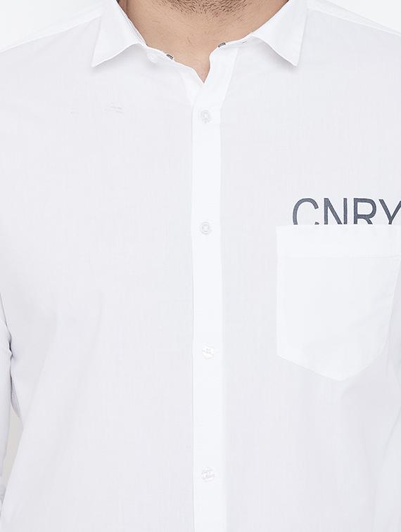 white solid casual shirt - 17031593 - Zoom Image - 4