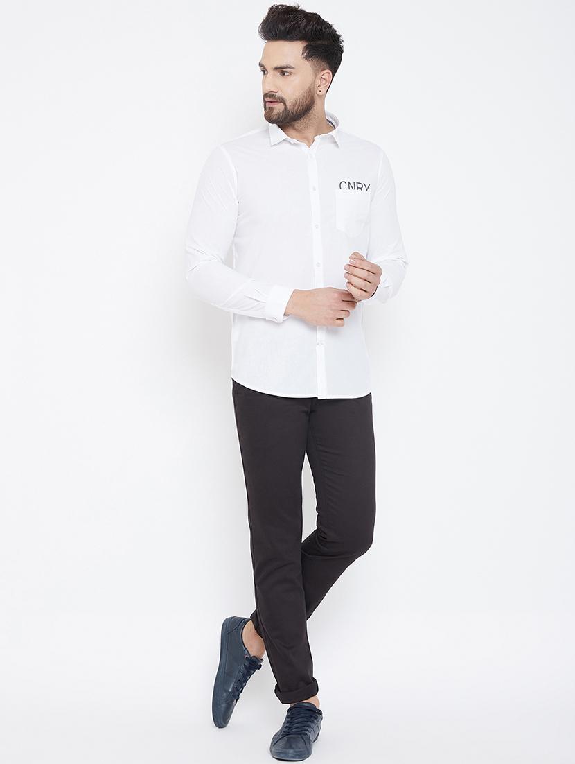 white solid casual shirt - 17031593 - Zoom Image - 5