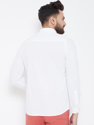 white solid casual shirt - 17031597 - Standard Image - 3
