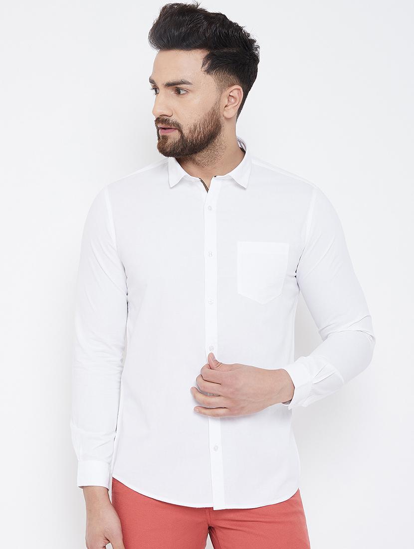 white solid casual shirt - 17031597 - Zoom Image - 1