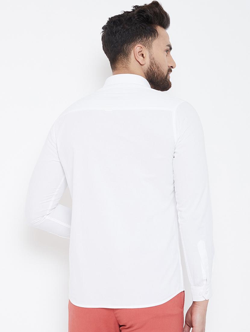 white solid casual shirt - 17031597 - Zoom Image - 3