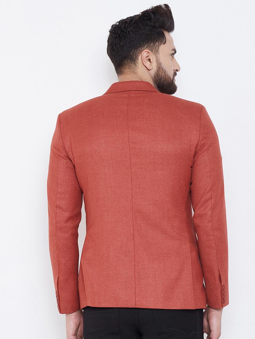 red wool & polyester blend single breasted casual blazer - 17031635 - Zoom Image - 3
