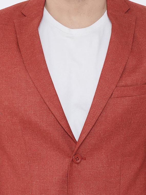 red wool & polyester blend single breasted casual blazer - 17031635 - Zoom Image - 5