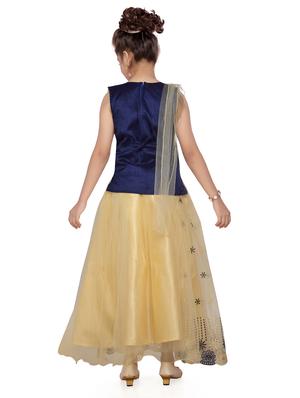 navy blue silk blend lehnga choli - 17031999 - Standard Image - 3