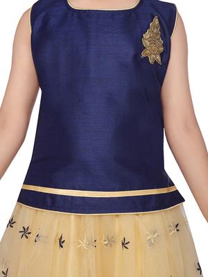 navy blue silk blend lehnga choli - 17031999 - Standard Image - 4