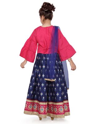 pink silk blend lehnga choli - 17032001 - Standard Image - 3