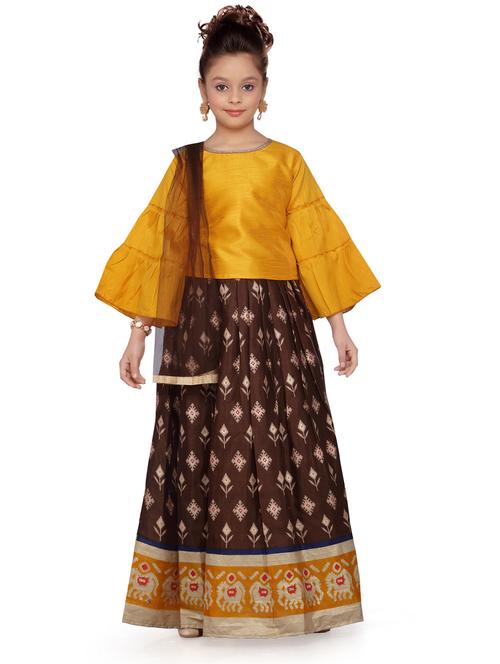 yellow silk blend lehnga choli - 17032002 - Standard Image - 1