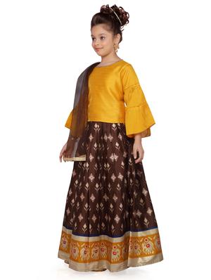 yellow silk blend lehnga choli - 17032002 - Standard Image - 2