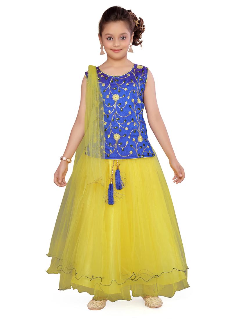 blue silk blend lehnga choli - 17032008 - Zoom Image - 1