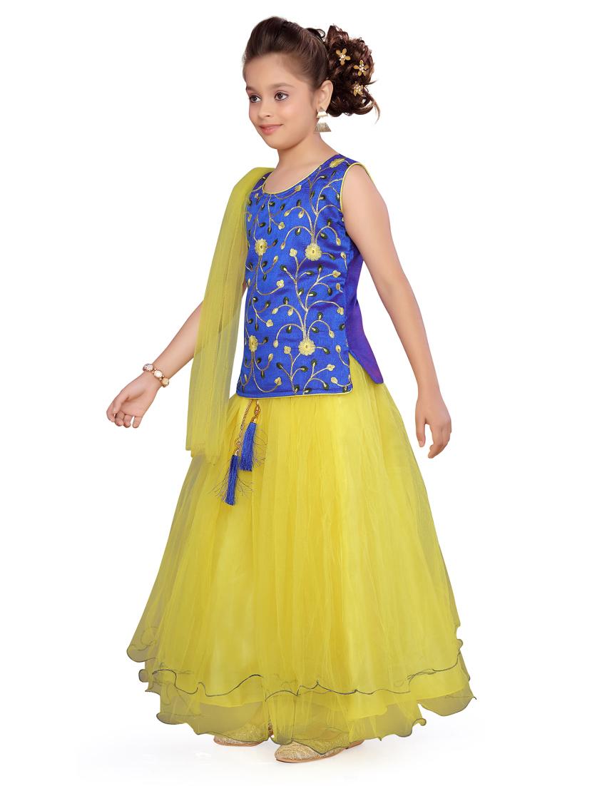 blue silk blend lehnga choli - 17032008 - Zoom Image - 2