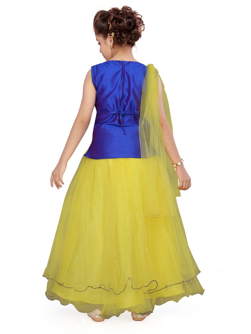 blue silk blend lehnga choli - 17032008 - Zoom Image - 3