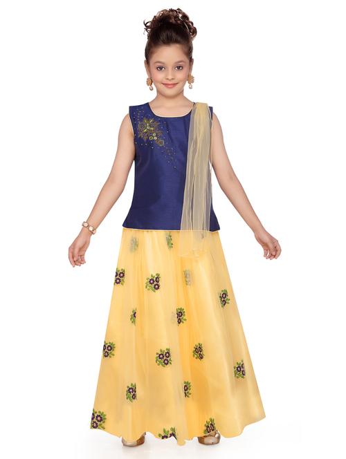 navy blue silk blend lehnga choli - 17032017 - Standard Image - 1