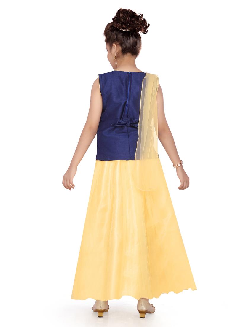 navy blue silk blend lehnga choli - 17032017 - Zoom Image - 3