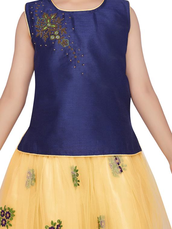navy blue silk blend lehnga choli - 17032017 - Zoom Image - 4