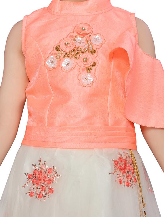 beige silk blend lehnga choli - 17032021 - Zoom Image - 4