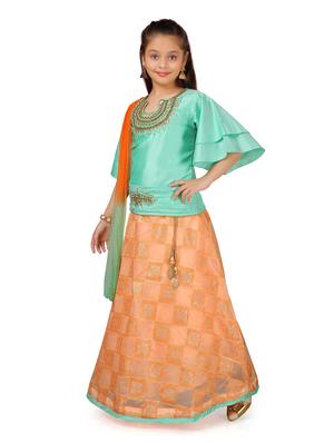 green silk blend lehnga choli - 17032023 - Standard Image - 2