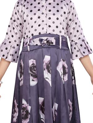grey cotton blend party gown - 17032032 - Standard Image - 4