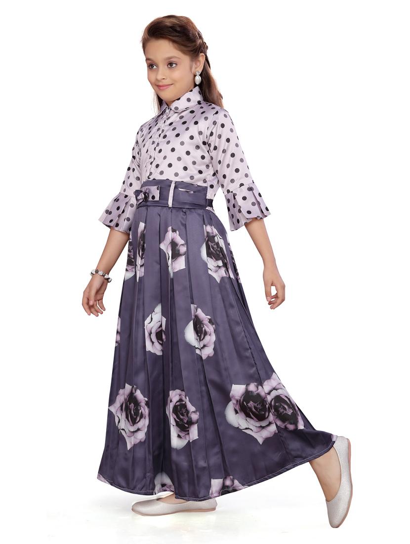 grey cotton blend party gown - 17032032 - Zoom Image - 2