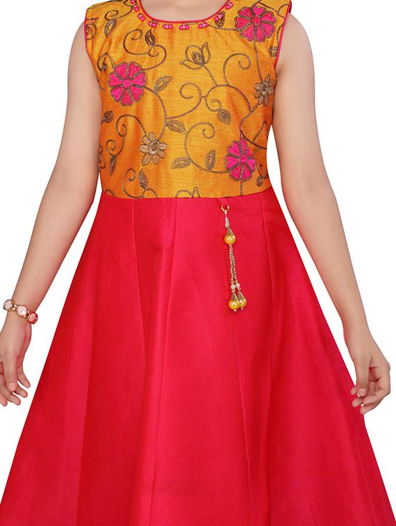 red silk blend party gown - 17032035 - Zoom Image - 4