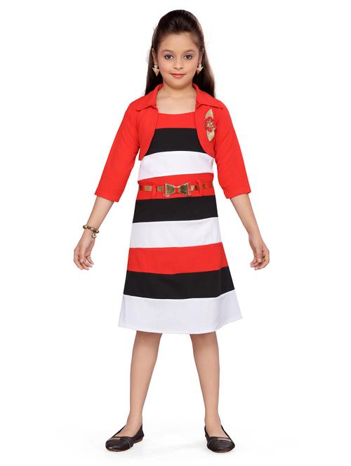 red cotton frock - 17032041 - Standard Image - 1
