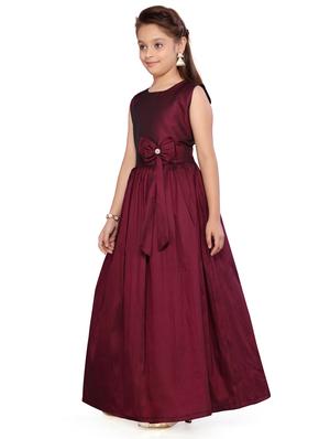 brown silk blend party gown - 17032056 - Standard Image - 2