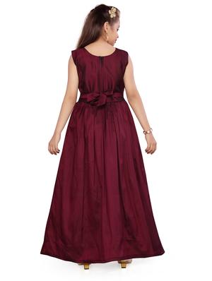 brown silk blend party gown - 17032056 - Standard Image - 3