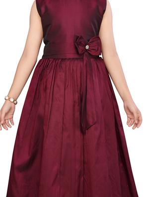 brown silk blend party gown - 17032056 - Standard Image - 4