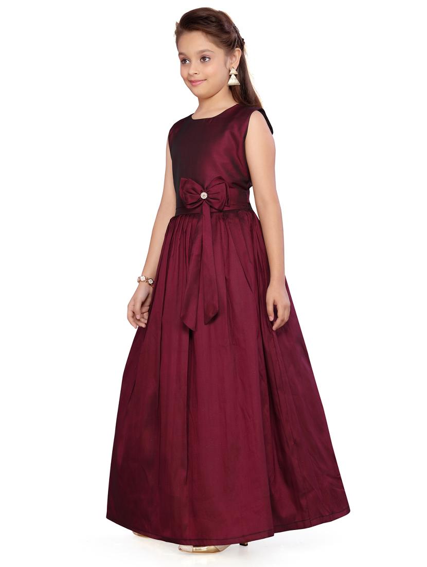 brown silk blend party gown - 17032056 - Zoom Image - 2
