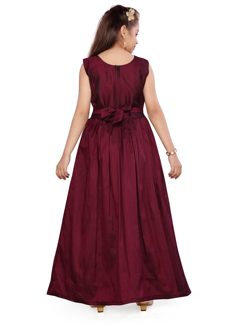 brown silk blend party gown - 17032056 - Zoom Image - 3