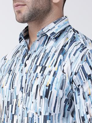 blue printed casual shirt - 17032519 - Standard Image - 5