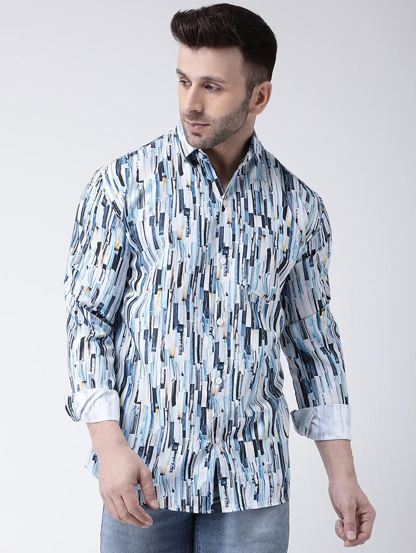 blue printed casual shirt - 17032519 - Zoom Image - 1