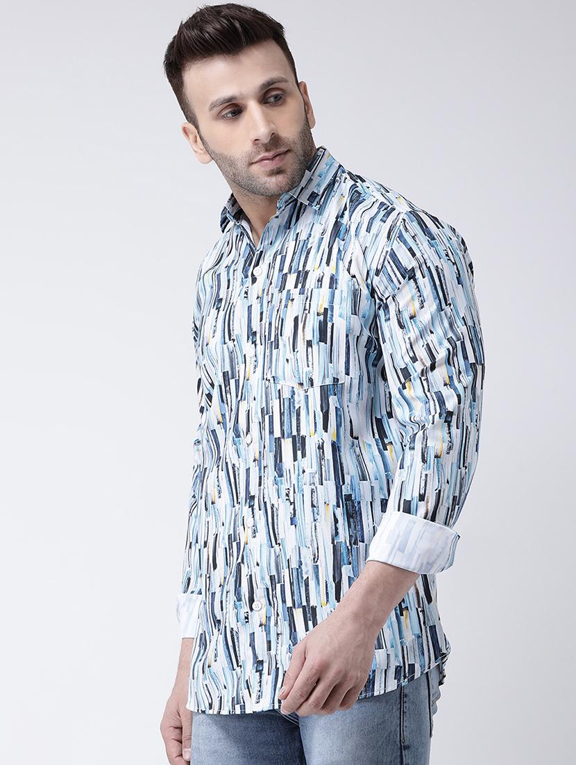 blue printed casual shirt - 17032519 - Zoom Image - 2