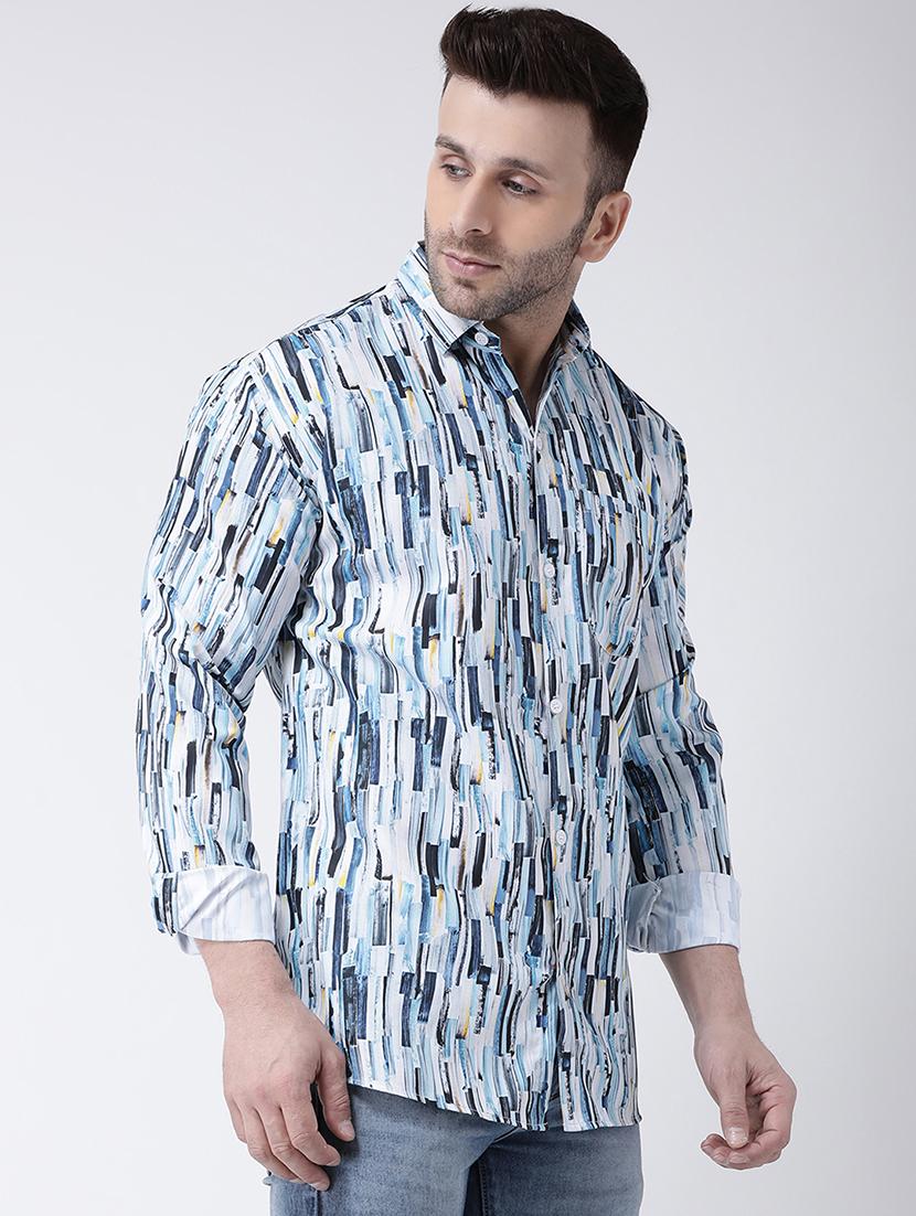 blue printed casual shirt - 17032519 - Zoom Image - 3