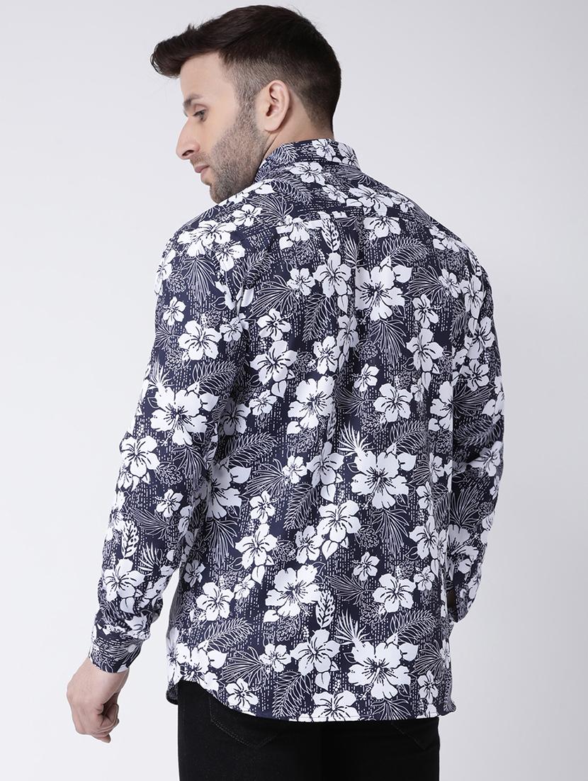 navy blue floral printed casual shirt - 17032521 - Zoom Image - 4