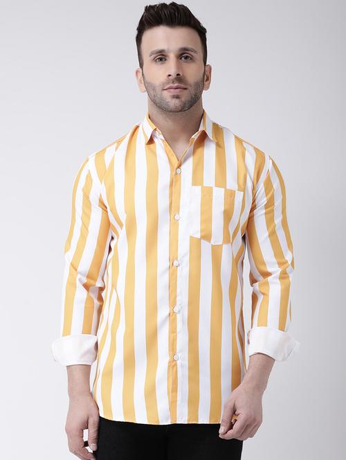 yellow striped casual shirt - 17032523 - Standard Image - 1