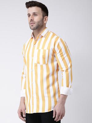 yellow striped casual shirt - 17032523 - Standard Image - 2