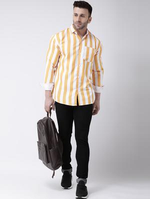 yellow striped casual shirt - 17032523 - Standard Image - 4